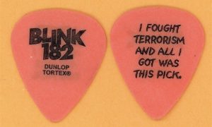 Blink 182 Tom DeLonge I Fought Terrorism pick from 2003 punk rock tour
