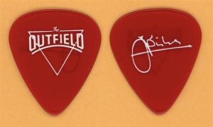 The Outfield John Spinks 1st custom red guitar pick 1985 Play Deep Tour