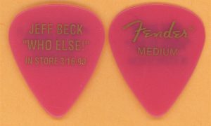 Jeff Beck Who Else Trans Pink Guitar Pick 1999 Promo