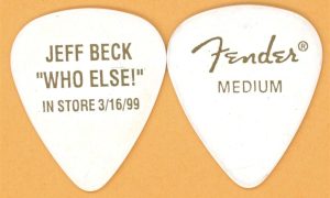 Jeff Beck Who Else White Guitar Pick 1999 In Store Promo