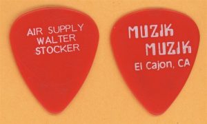 Air Supply Walter Stocker vintage guitar pick 1986 Hearts in Motion Tour