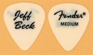 Jeff Beck Fender Medium 1989 Black on White Guitar Pick Rare