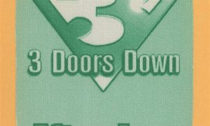 3 Doors Down 2000 Tour Aftershow Backstage Pass