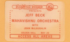Jeff Beck 1975 John McLaughlin Concert Tour Backstage Pass