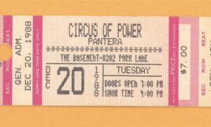 Circus of Power @ The Basement Ticket Stub - 1988 Debut Tour