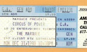 Circus of Power @ The Marquee Ticket Stub - 1990 Vices Tour
