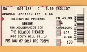 Weezer @ The Belasco Theater, LA Ticket Stub - 2014 US Tour