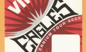 Authentic VIP backstage pass from The Eagles 2000 Millennium Concert Tour collectible.