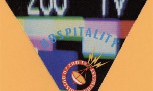 U2 1992 Zooropa concert tour hospitality backstage pass with vintage laminate credential styling.