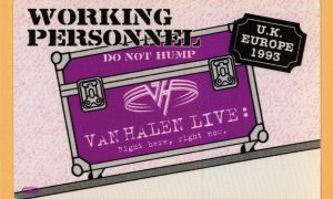 Van Halen 1993 Right Here Right Now UK tour working backstage pass