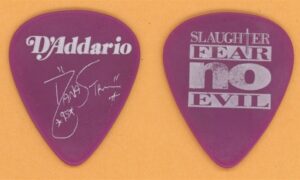 Slaughter Dana Strum Vintage Guitar Pick - 1995 Fear No Evil Tour