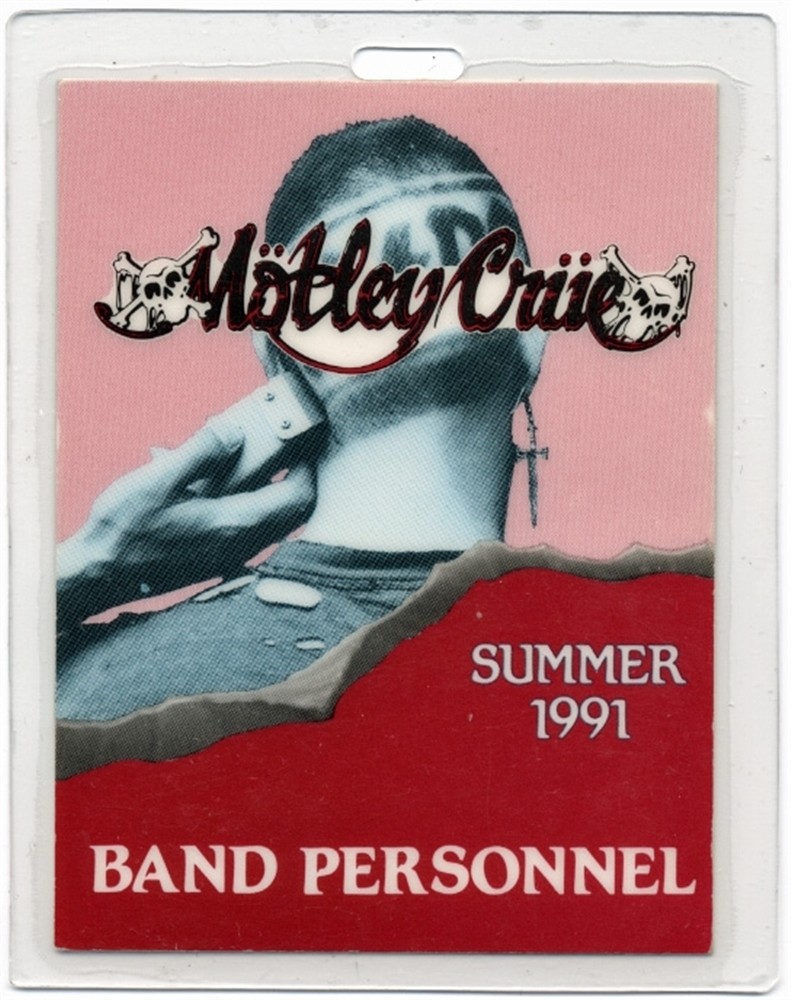 Motley Crue 1991 Laminated Backstage Pass AC/DC Razor's Edge Tour