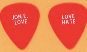 Love Hate Jon Love Vintage Guitar Pick - 1990 Blackout in the Red Room Tour